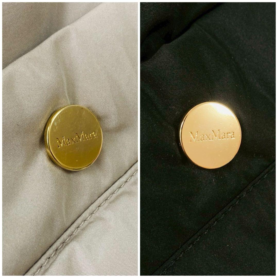 マックスマーラ　キューブ　リバーシブル　ダウンジレ　金ボタン　ロゴ刺繍　40