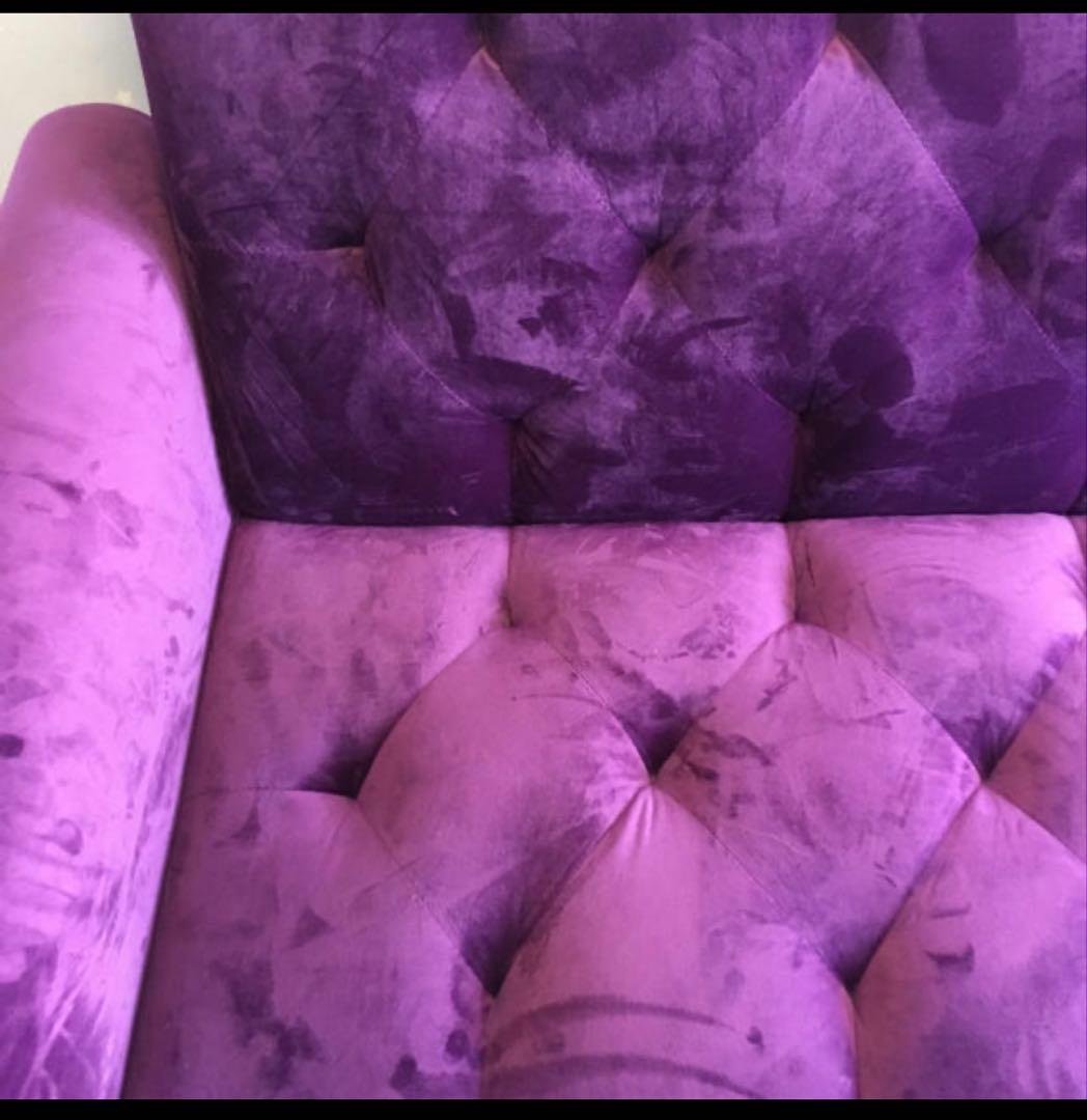 パープルベルベットソファ・ソファベッド