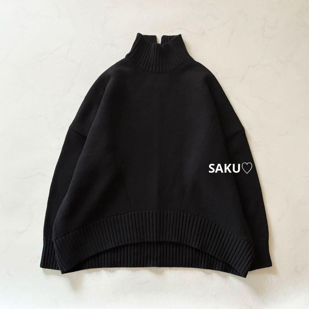 定価37400円 CINOH オーバーサイズ ハイネックニット 38 黒