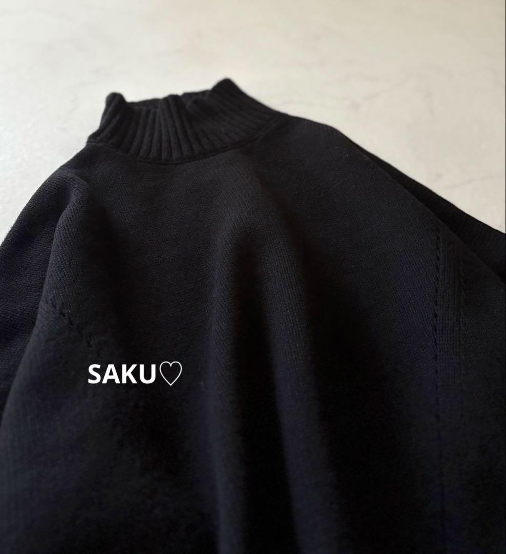 定価37400円 CINOH オーバーサイズ ハイネックニット 38 黒