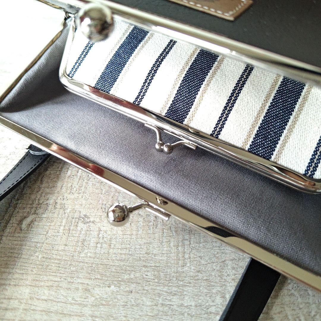 がま口バッグ　大きめ　ハンドメイド