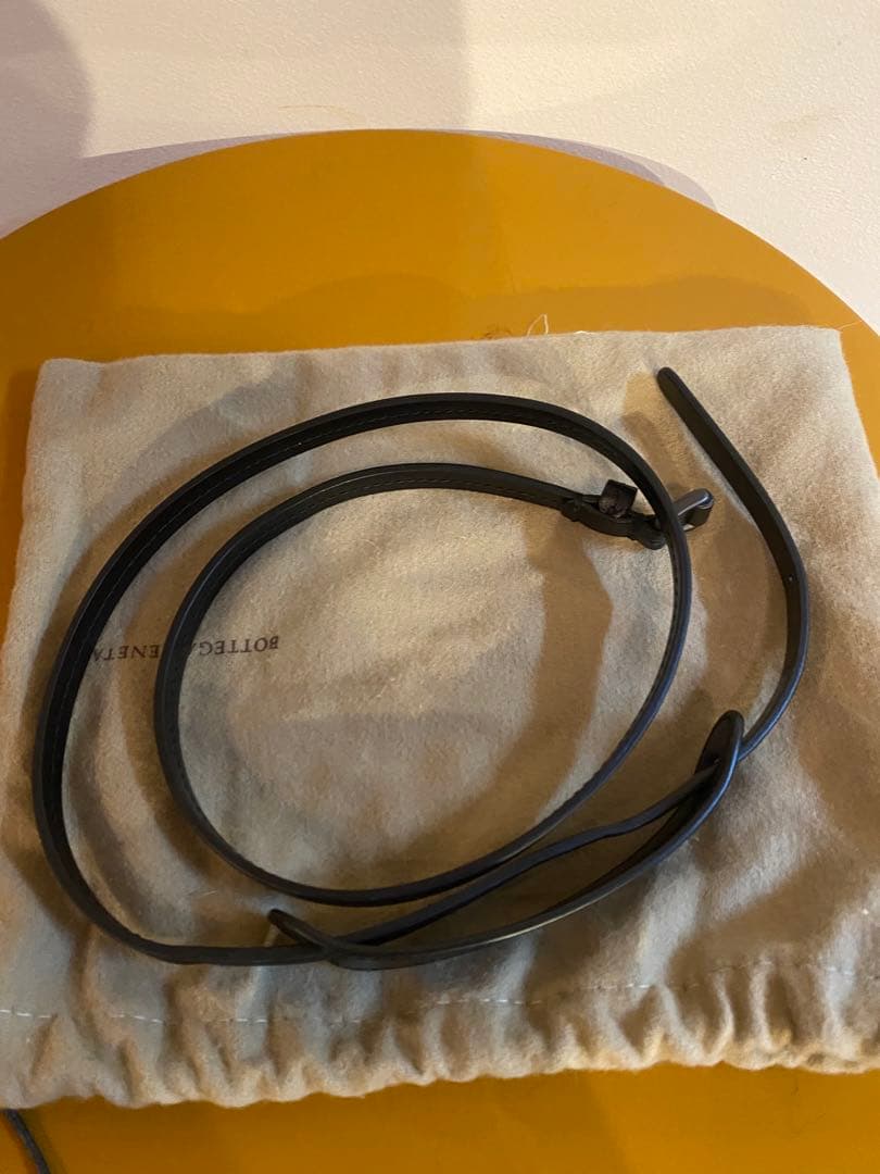 BOTTEGA VENETAボッテガヴェネタブラックレザーベルト 収納袋付き