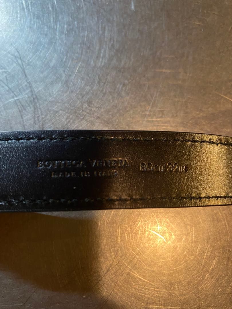 BOTTEGA VENETAボッテガヴェネタブラックレザーベルト 収納袋付き