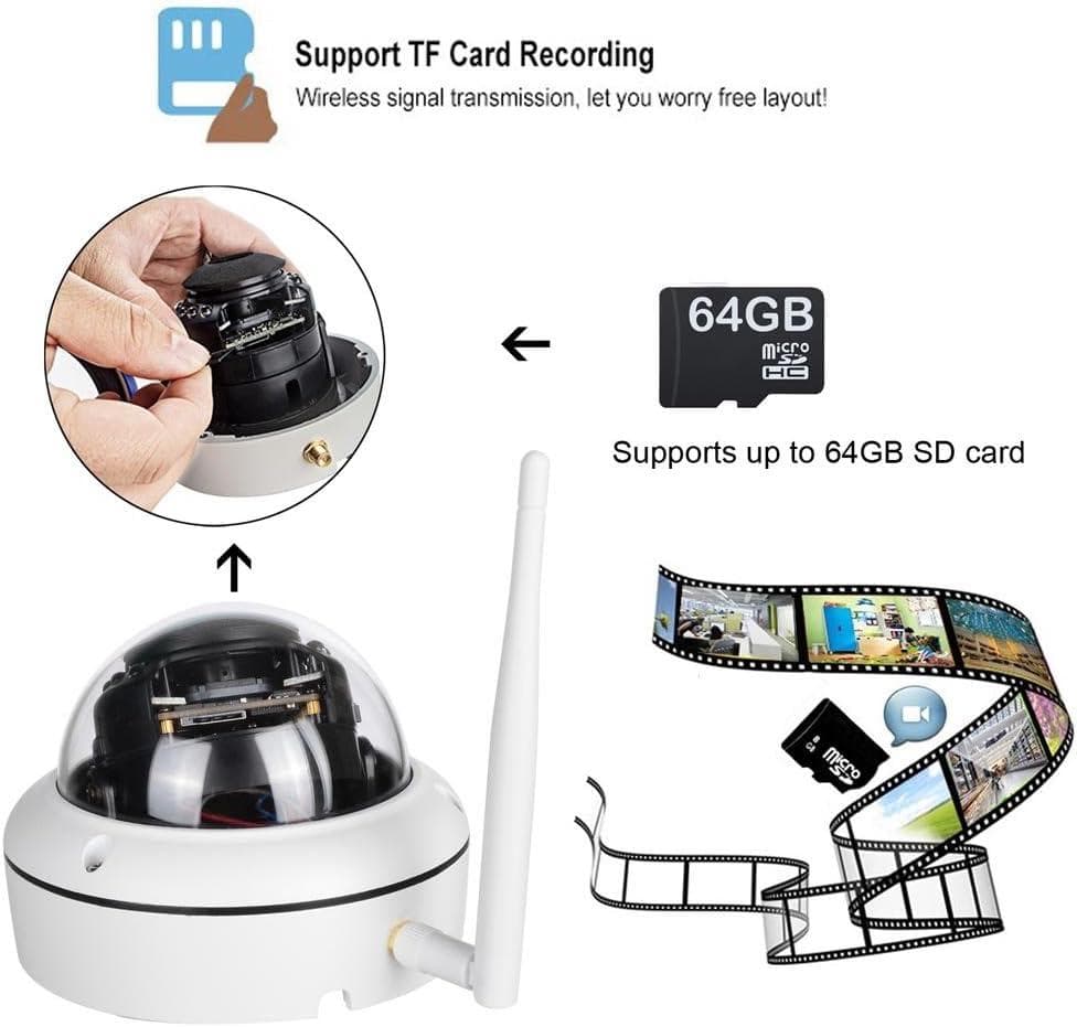 高画質 監視カメラワイヤレス IP 兼用 SDカード録画 WIFI 合わせ