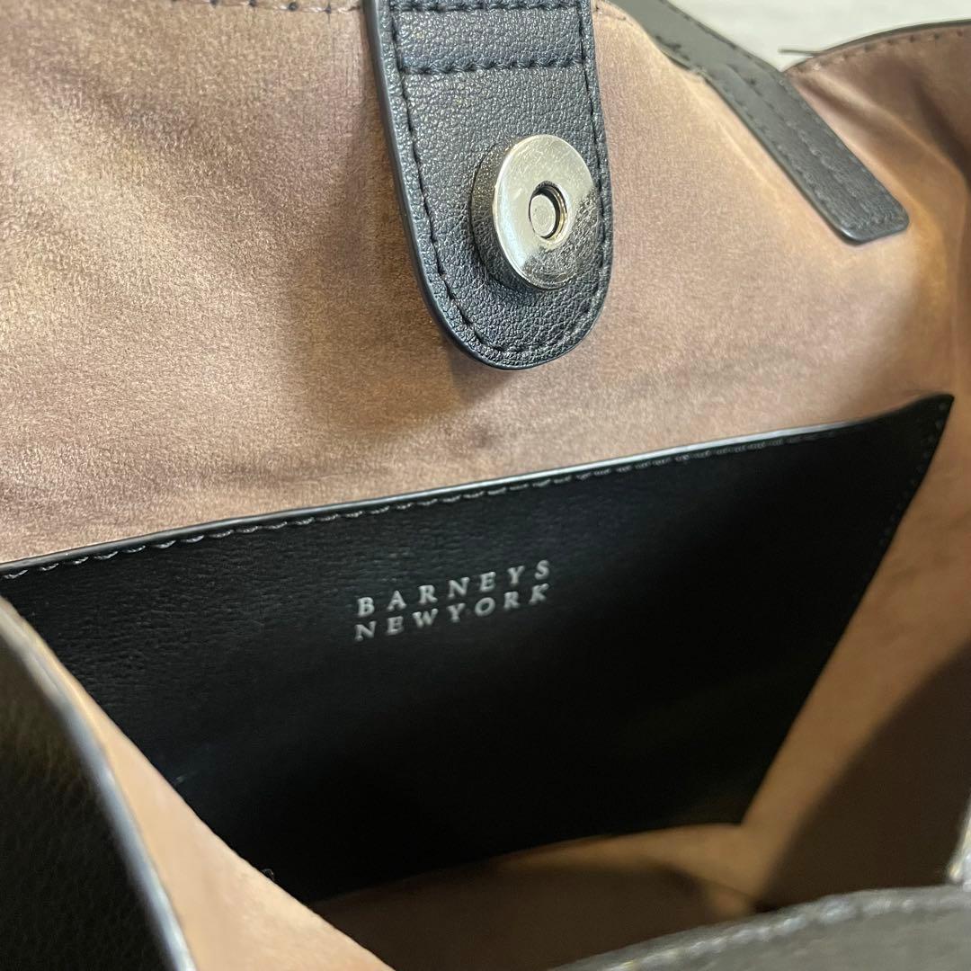 【バーニーズニューヨーク】ロゴトートバッグ　黒　美品　肩掛け◎