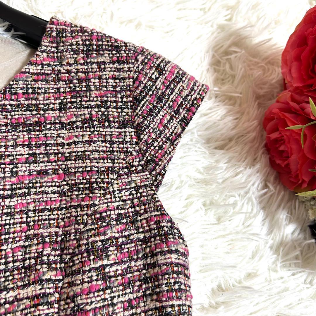 René 極美品✨20AW ルネ TISSUEツイード フロントジップ ドレス