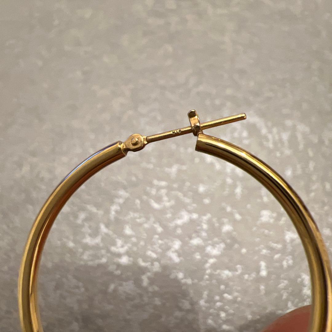 早い者勝ち！　K18イエローゴールド　フープピアス（片耳）