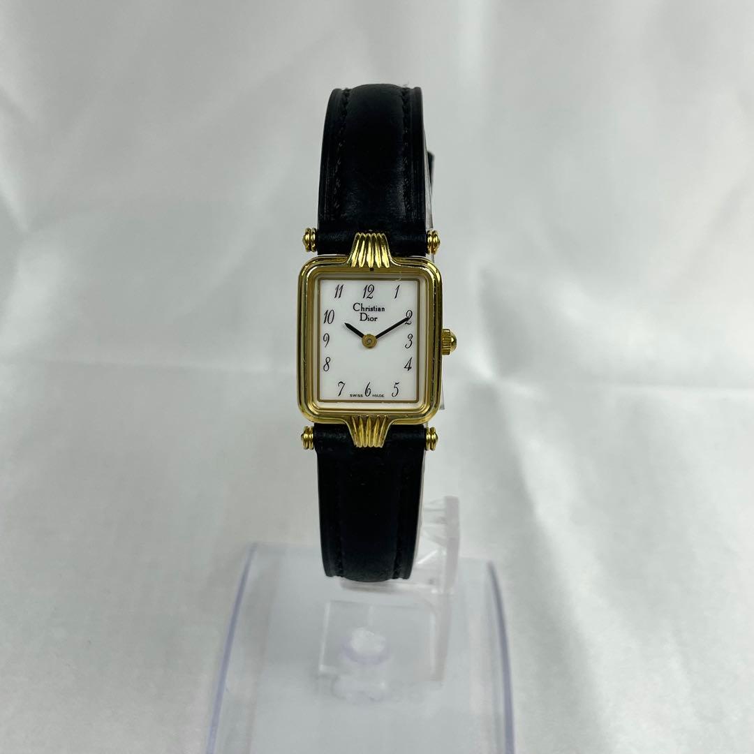 【稼働/新品電池/新品ベルト】クリスチャンディオール　腕時計　スクエア　スモール