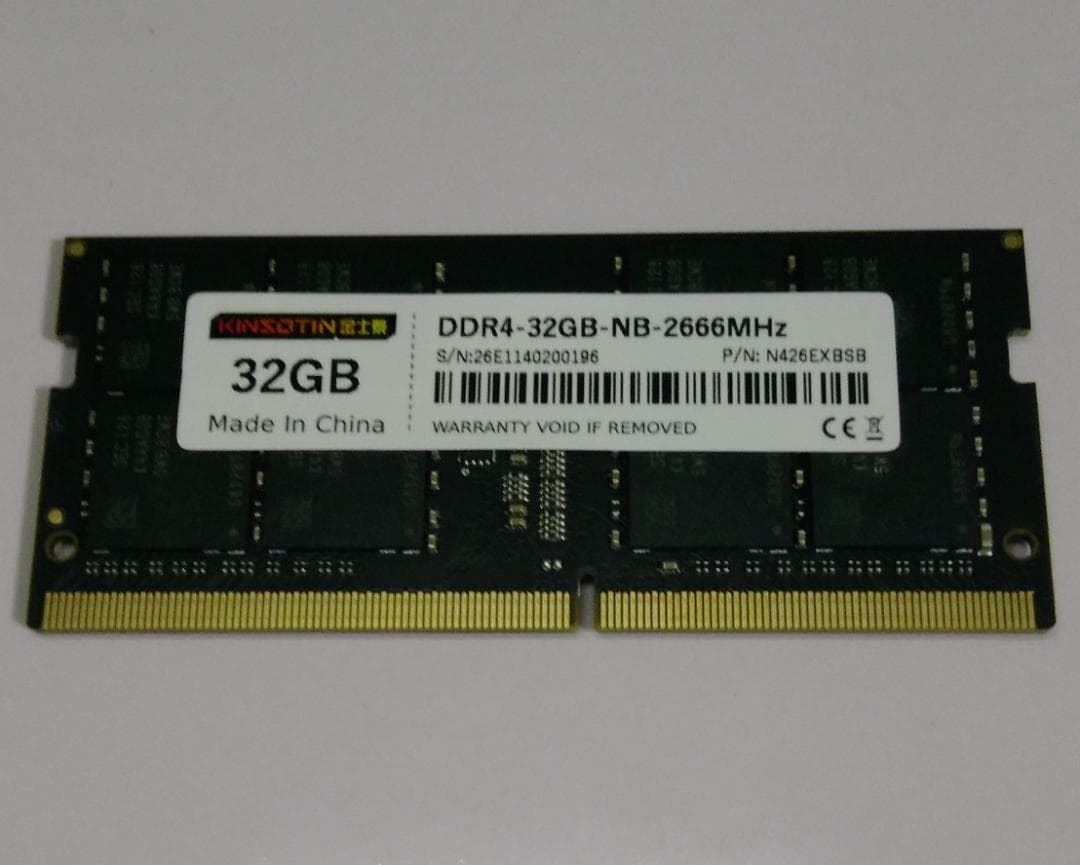 KINGSOTIN ノート メモリ PC4 DDR4-2666 32GB 1枚