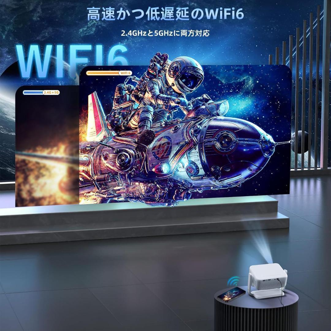 【2025革新360°無音回転】プロジェクター 家庭用 32000LM 井