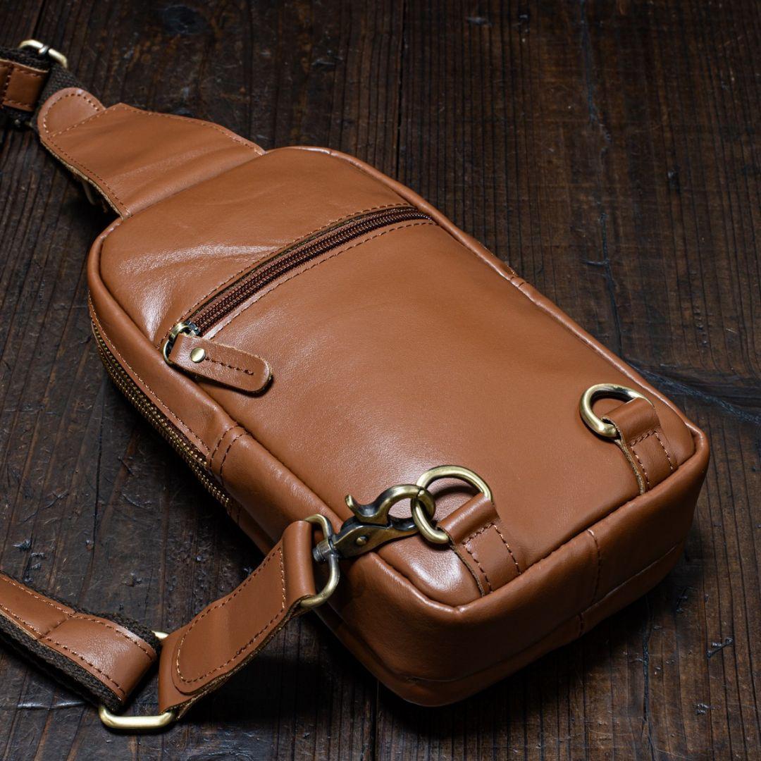 ワンショルダーバッグ ボディバッグ ウエストポーチ メンズ ブラウン 茶色