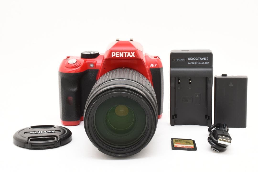 ★並品★ペンタックス K-r 55-300 レンズセット レッド #19801