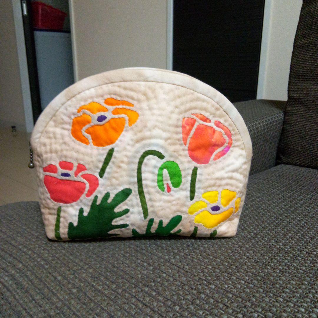 ハワイアンキルトクッションカバーポーチ