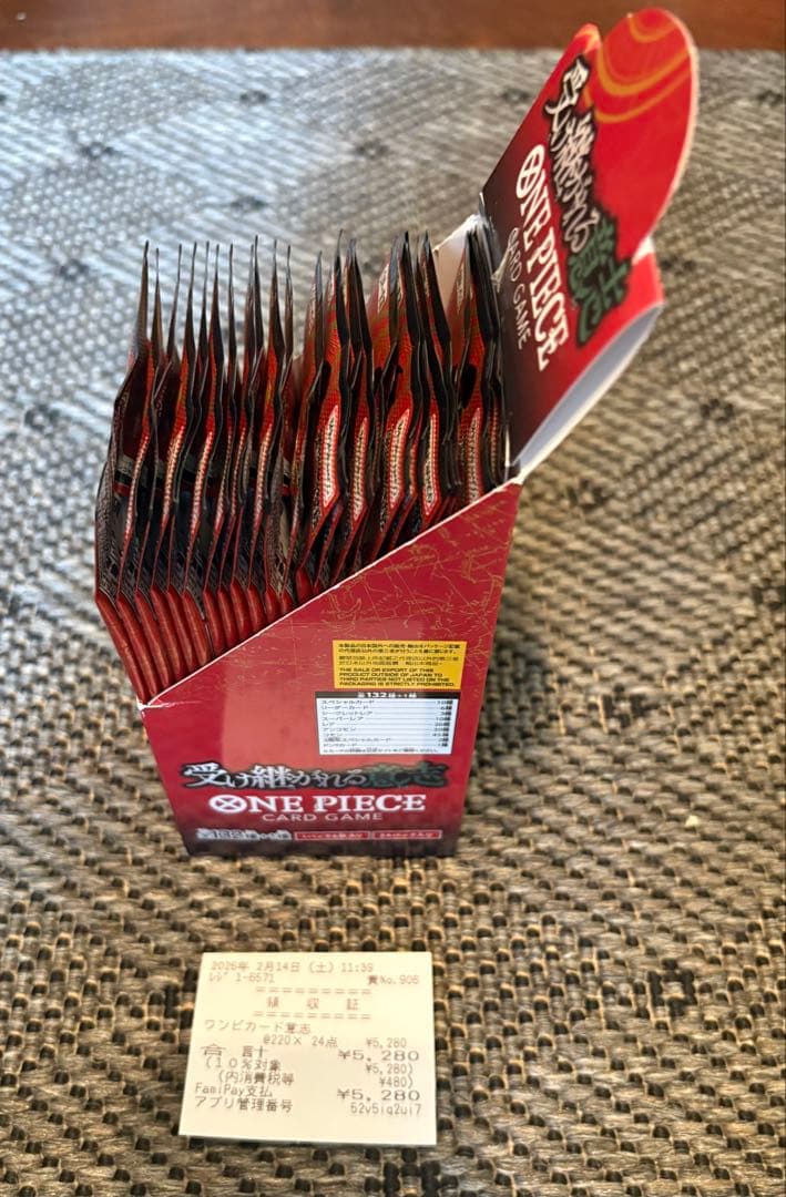 ワンピースカード 受け継がれる意志-1BOX(店舗出し直後購入品）