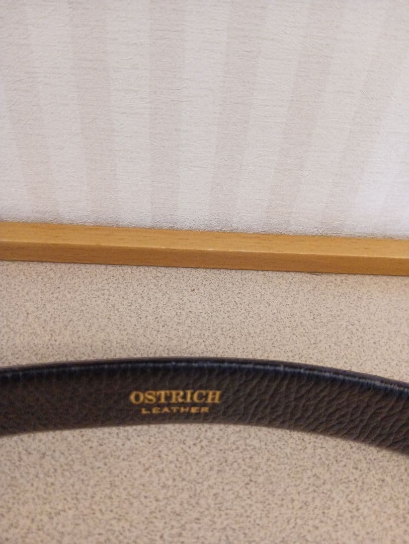 新品Marelliマレリー オーストリッチ革ベルト ブラック 国産サイズ調整可能