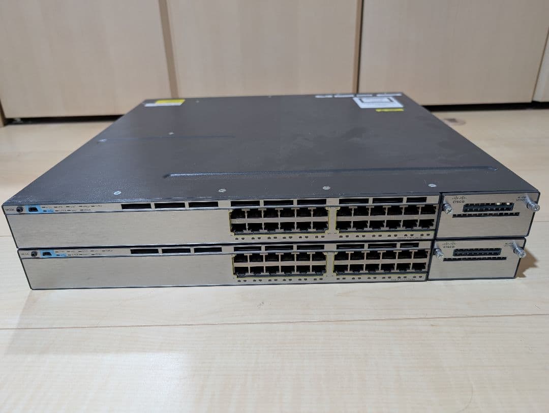 CISCO WS-C3750X-24T-S　L3Switch 2台セット