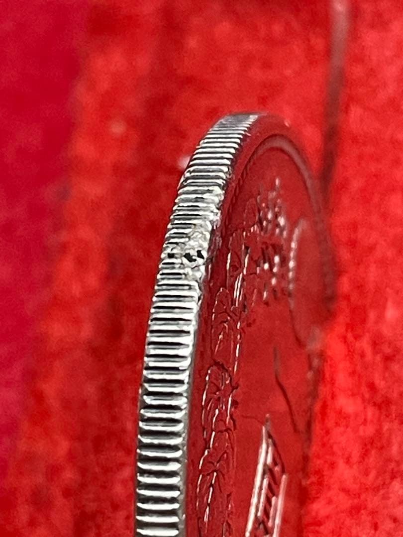 No.0728 古銭 近代銭　新1円銭銀貨 大型 明治19年 前期　本物