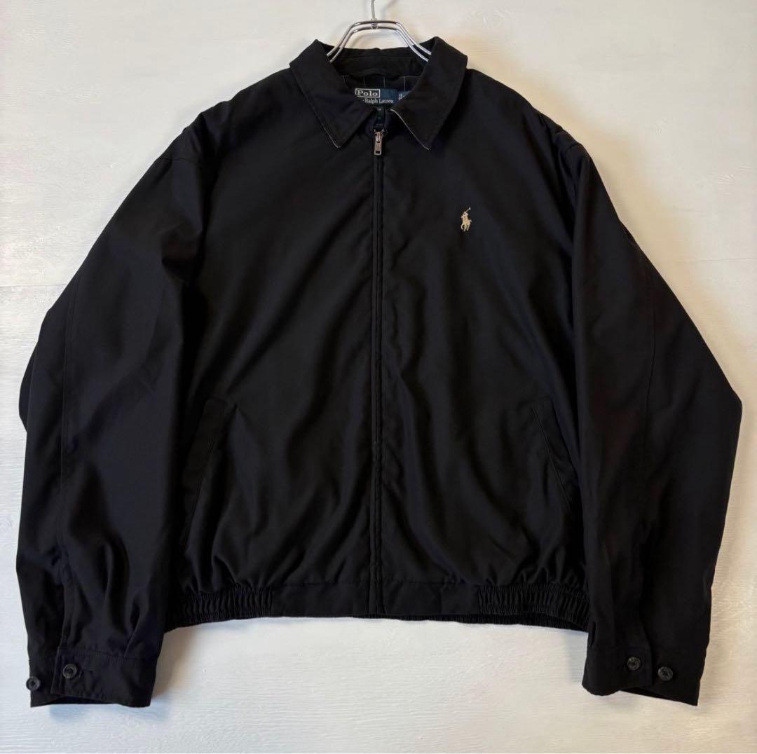 ラルフローレン スウィングトップ　ワンポイントロゴ　XXLサイズ　ブラック　古着