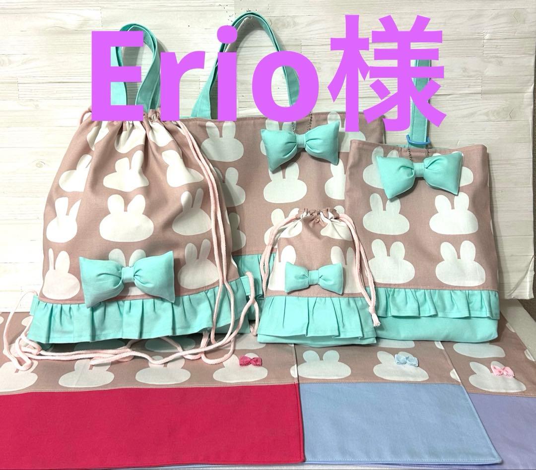 Erioですレッスンバッグ　上靴入れ　体操着入れ　給食袋　ランチョンマット