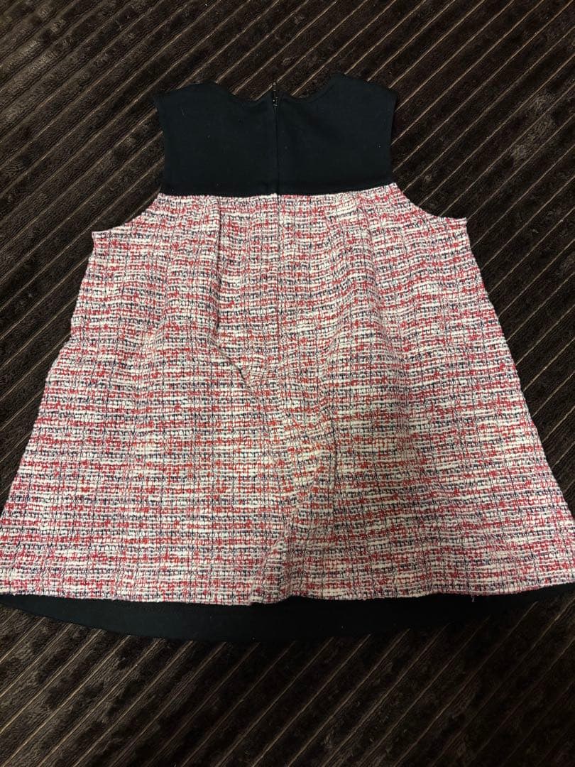 ファミリア　ワンピース　80cm ツイード　黒　2024