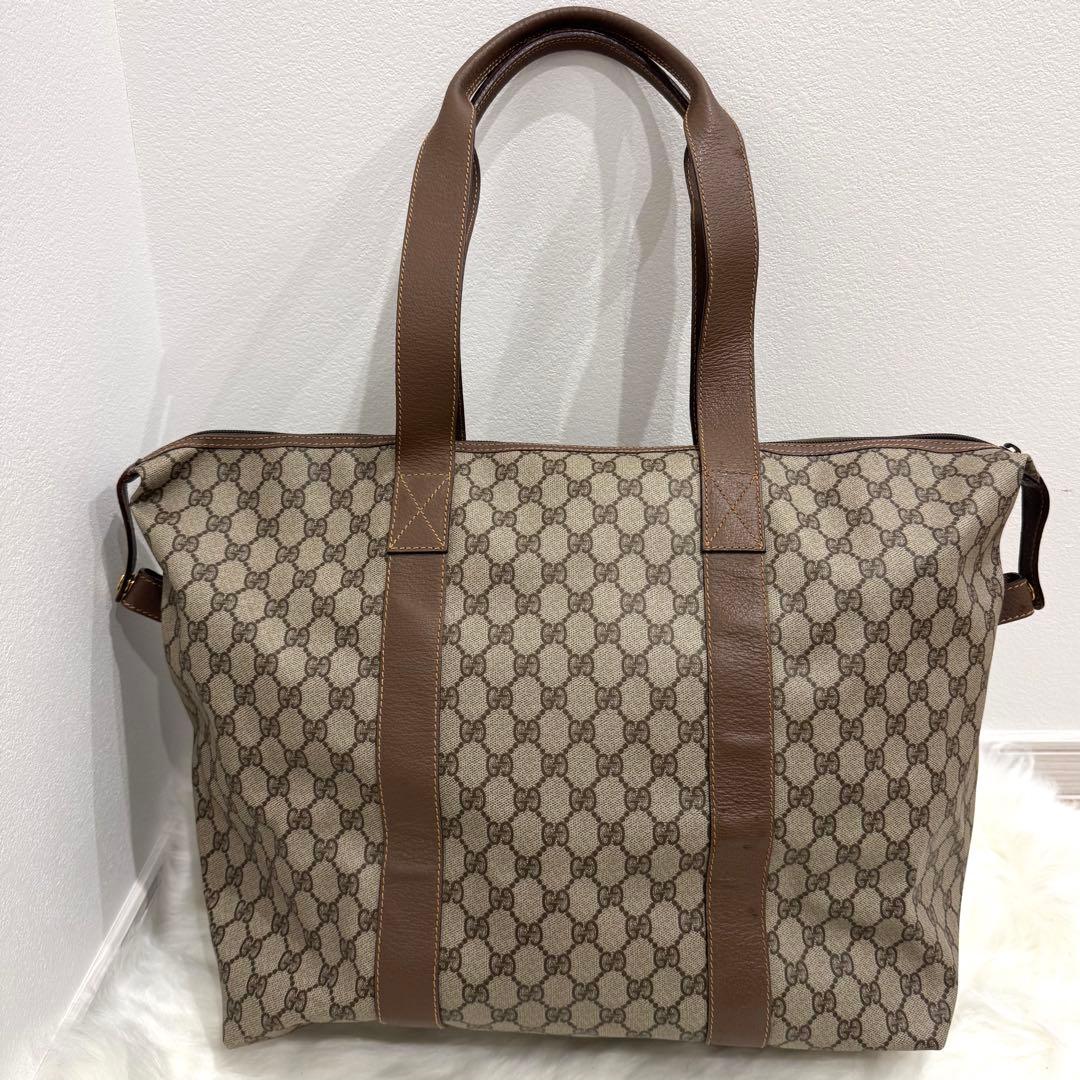 【美品】　GUCCI グッチ　GGボストンバッグ　ヴィンテージ　トート