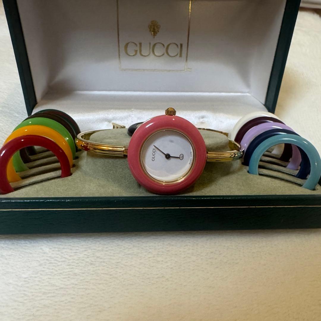 GUCCI アナログ腕時計 カラフルバンド付き