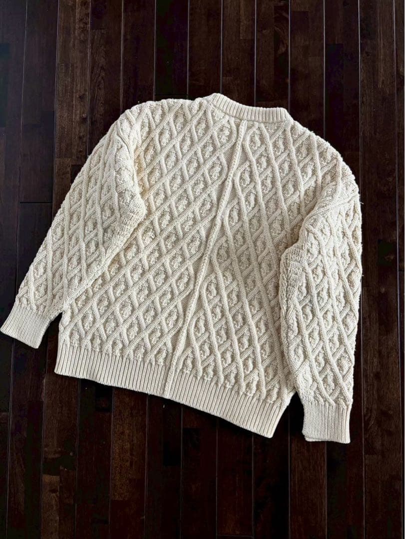 AURALEE/美品 19AW メリノウール ケーブルニット アイボリー 1