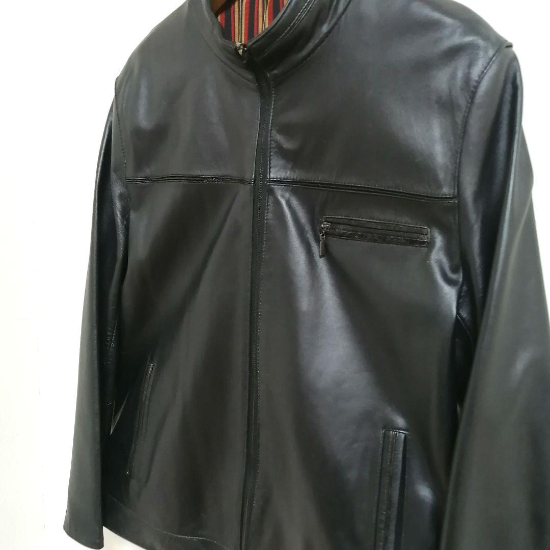 90sイタリア製レザーシングルライダースジャケットGIANNIMARIOLANO