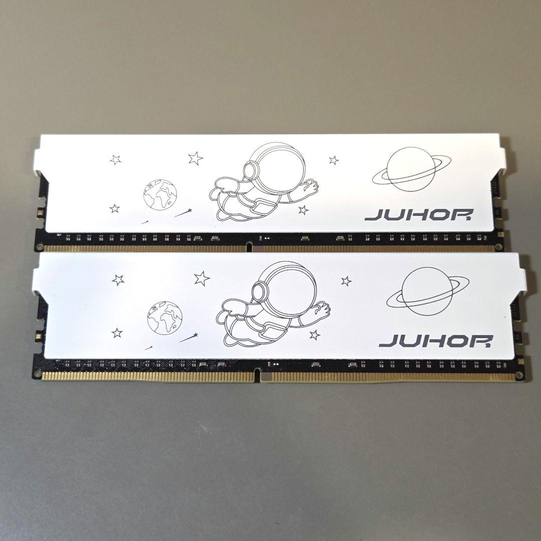 JUHOR DDR4 3200MHz 8GB 2枚 16GB 白