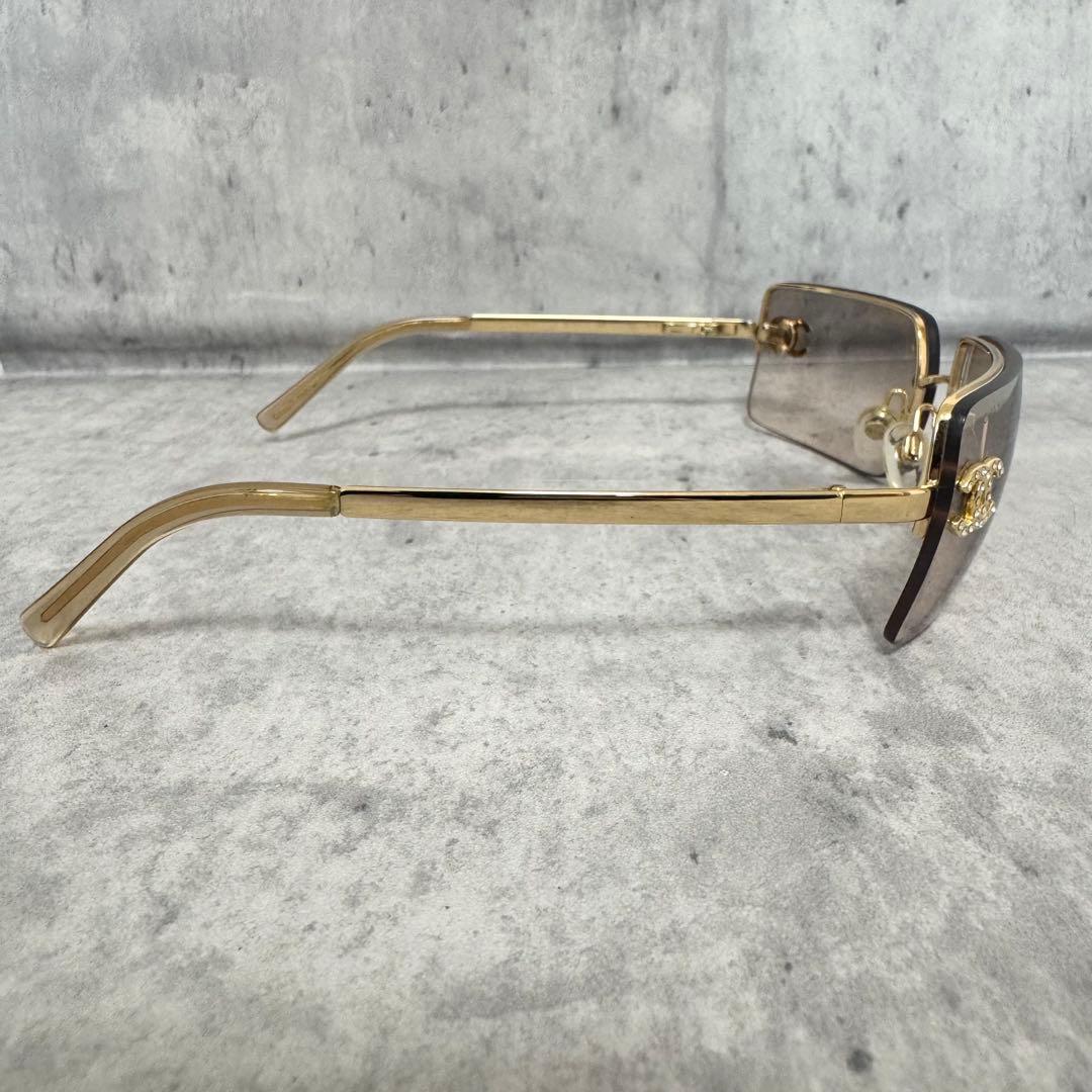 シャネル サングラス メガネ リムレス ココマーク ラインストーン 4104-B