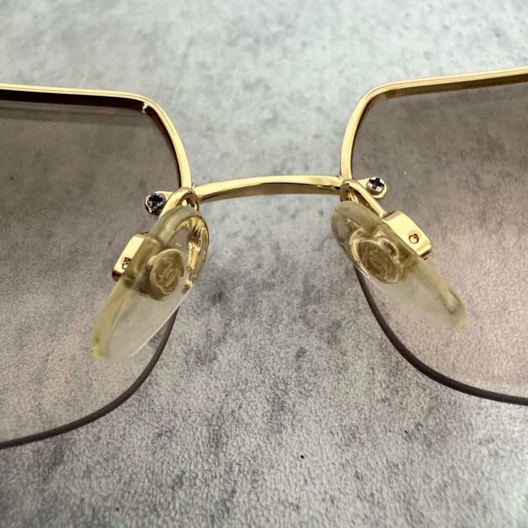 シャネル サングラス メガネ リムレス ココマーク ラインストーン 4104-B