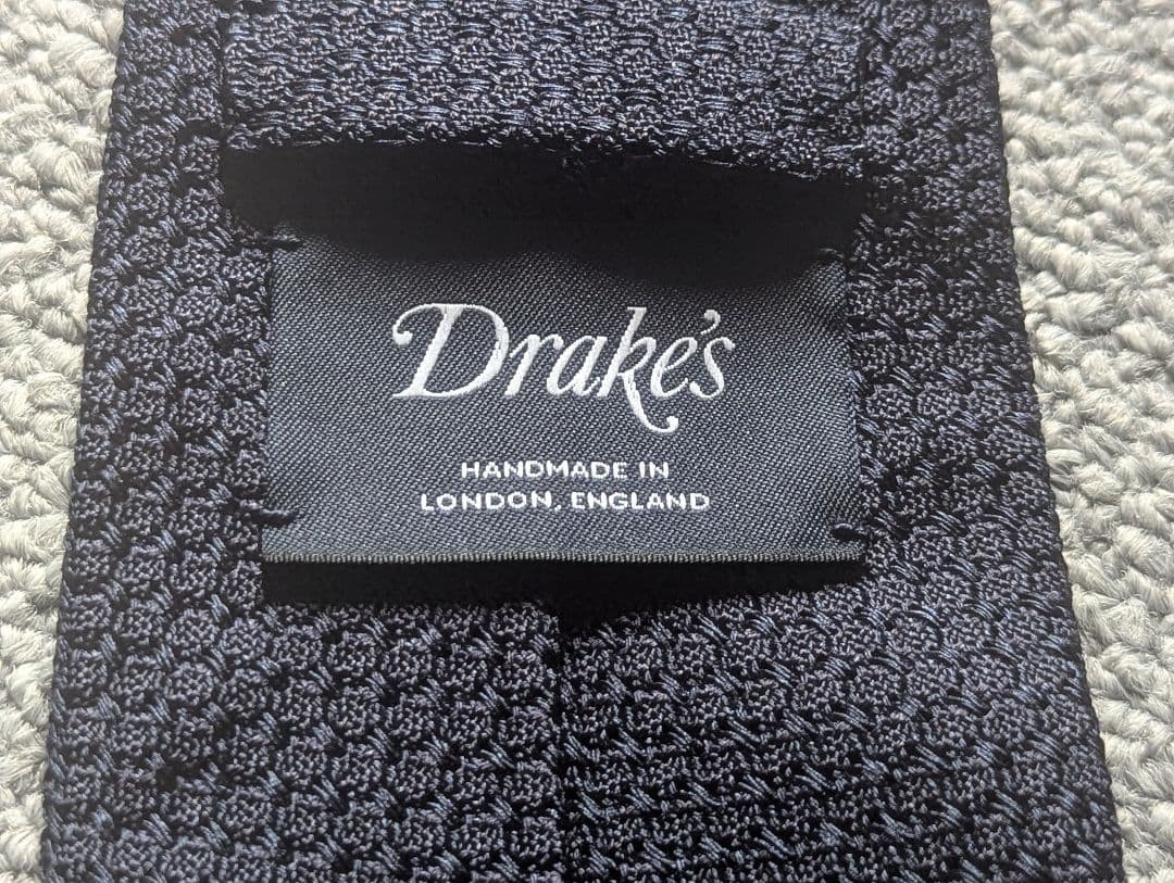 Drake's　ネクタイ　グレナディン　ネイビー