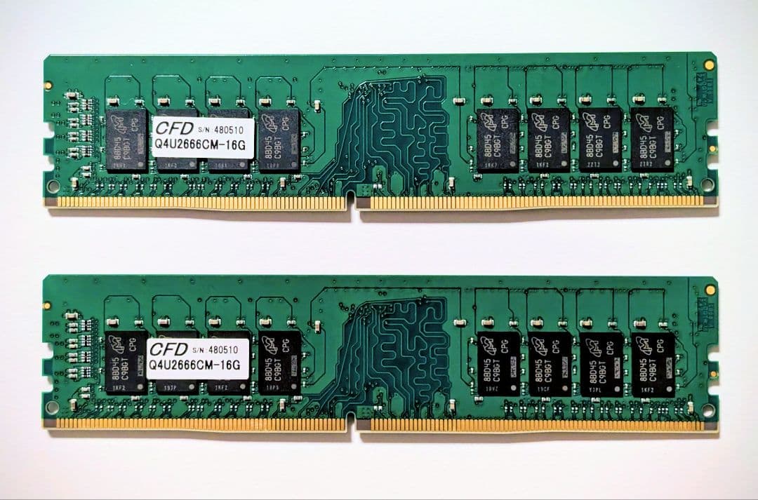 32GB Crucial デスクトップ用メモリ DDR4-2666 16GB×2