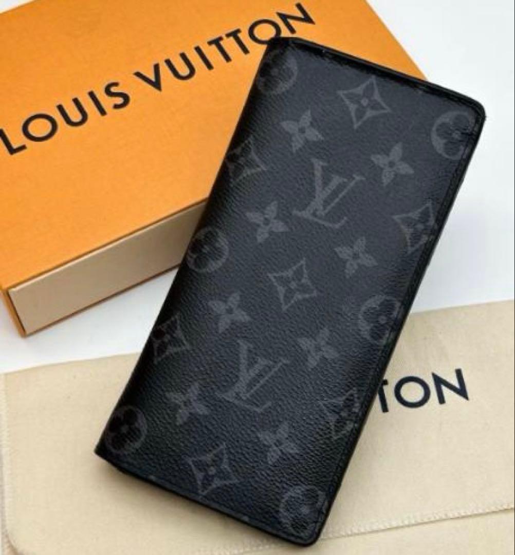 ルイヴィトン 長財布 モノグラム 黒 ポルトフォイユ ブラザ エクリプス