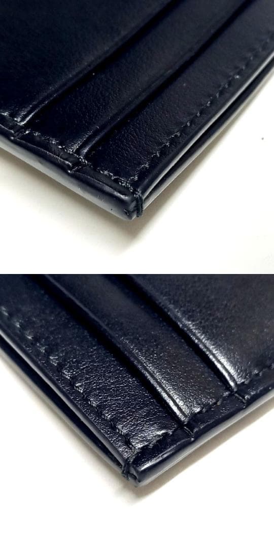 美品 グッチ マネークリップ付き カードケース 札ばさみ レザー ブラック ロゴ