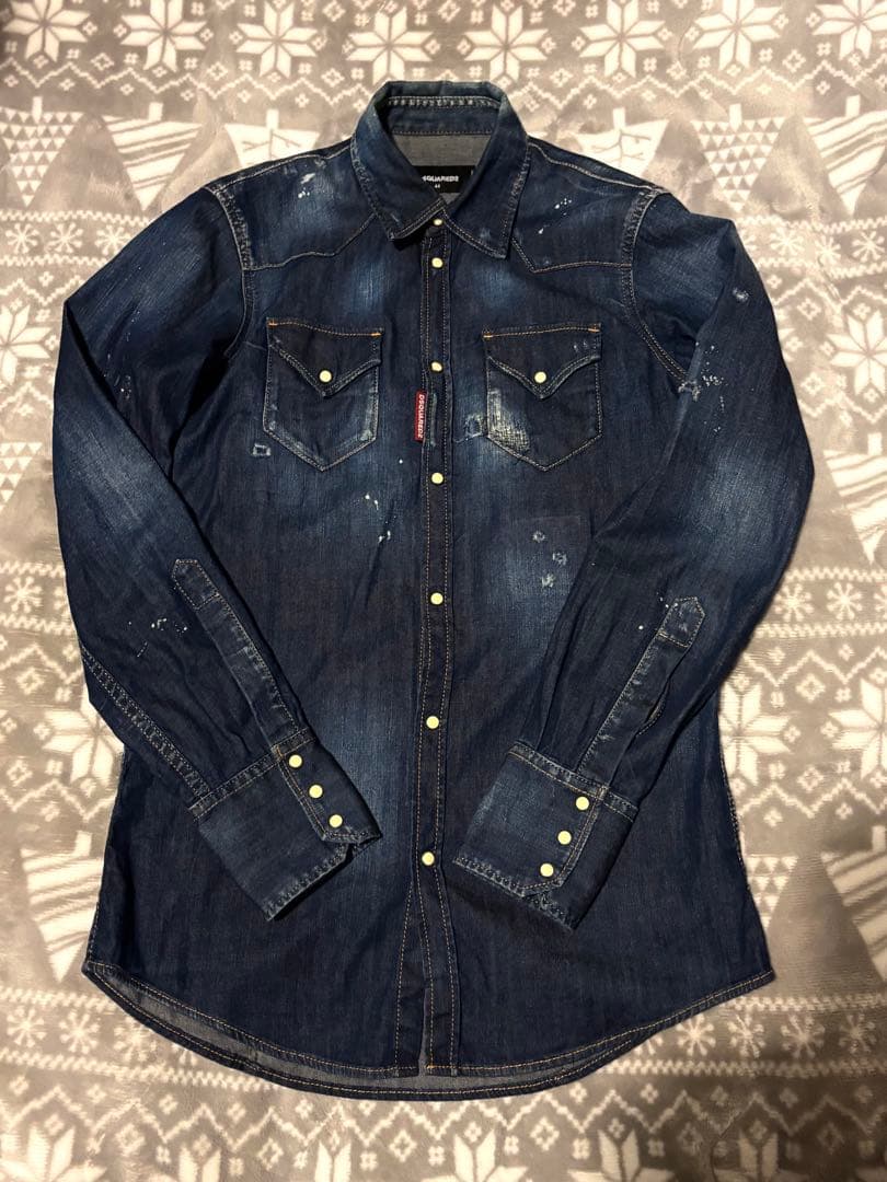 DSQUARED2 濃紺デニムシャツ　44