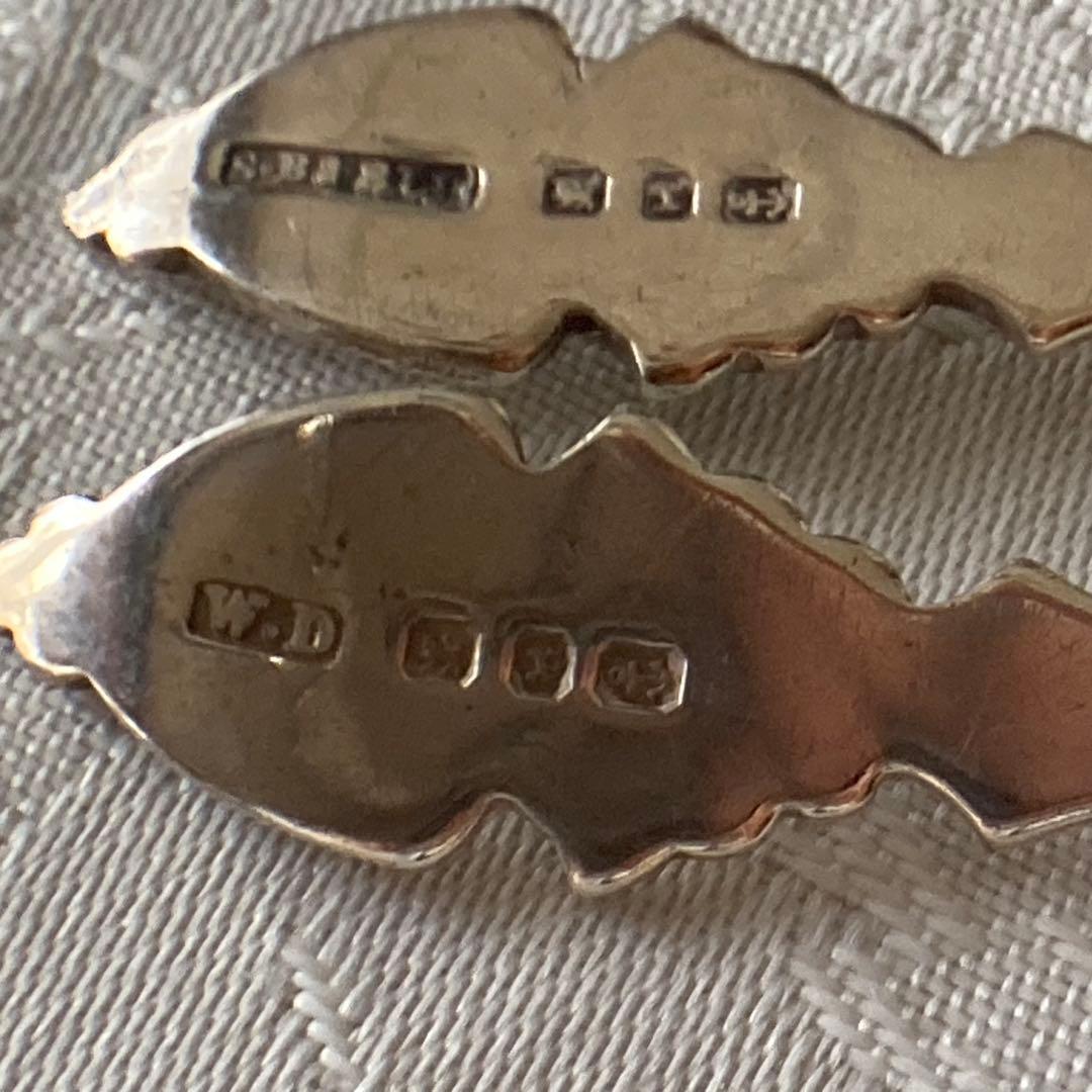 英国アンティーク 純銀製ティースプーン&トングセット　英国バーミンガム