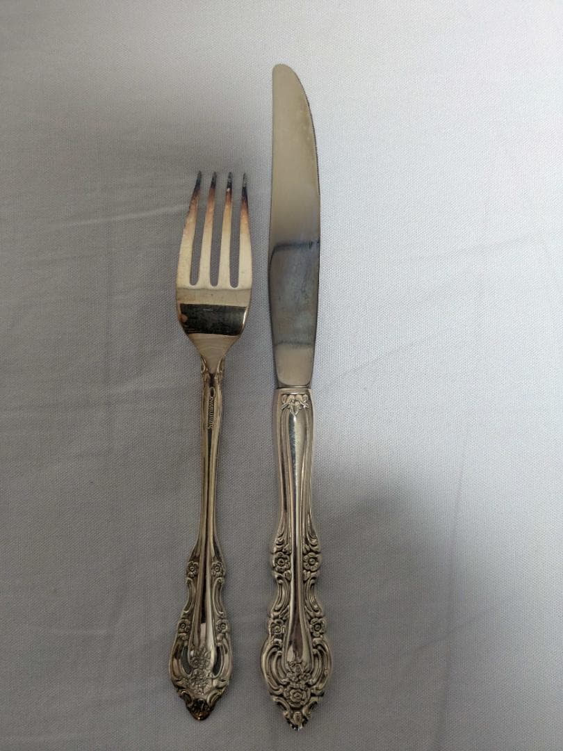 ステンレス 銀メッキ カトラリーセット 木製収納ケース付き