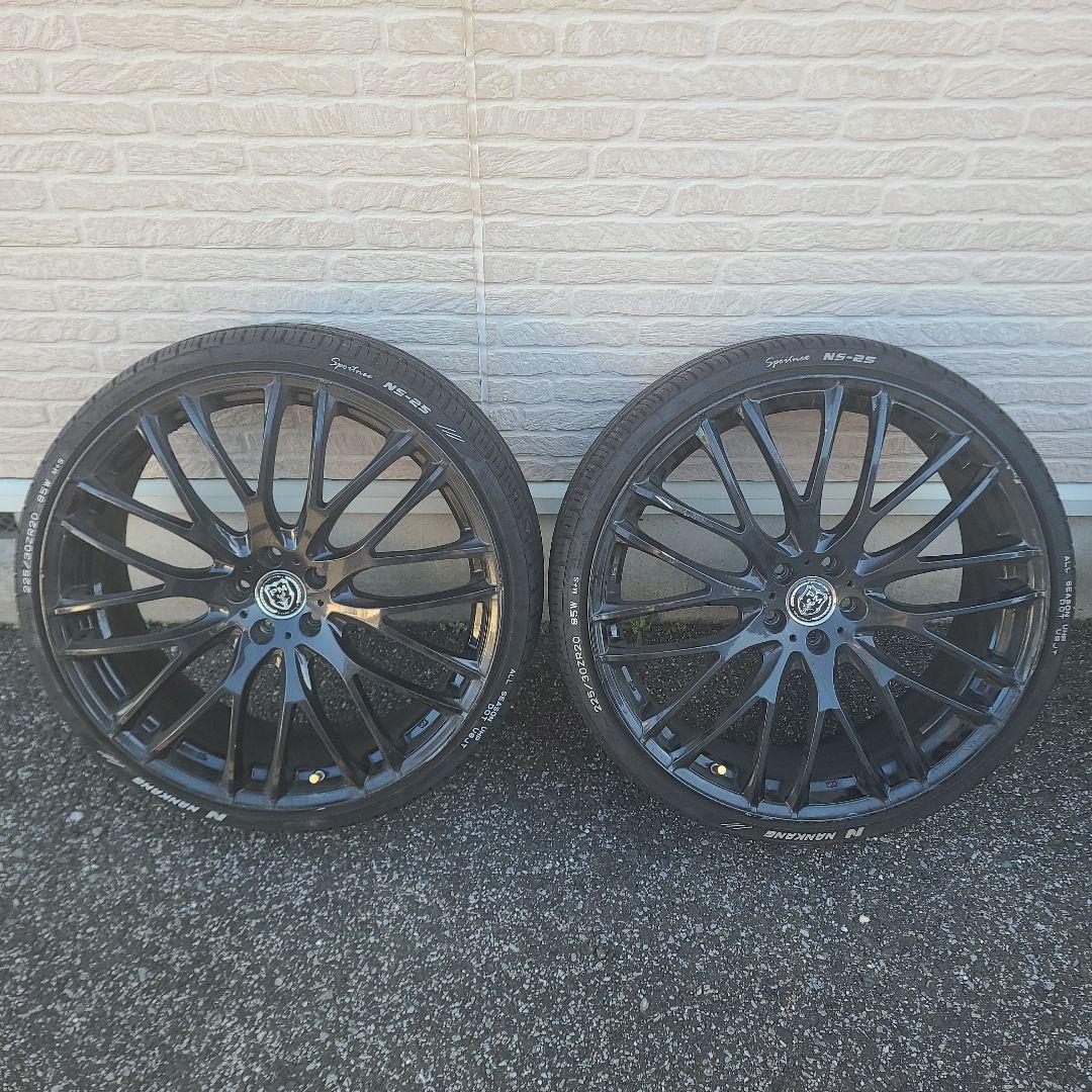 20インチ pcd100 ブラックスポークホイールセット