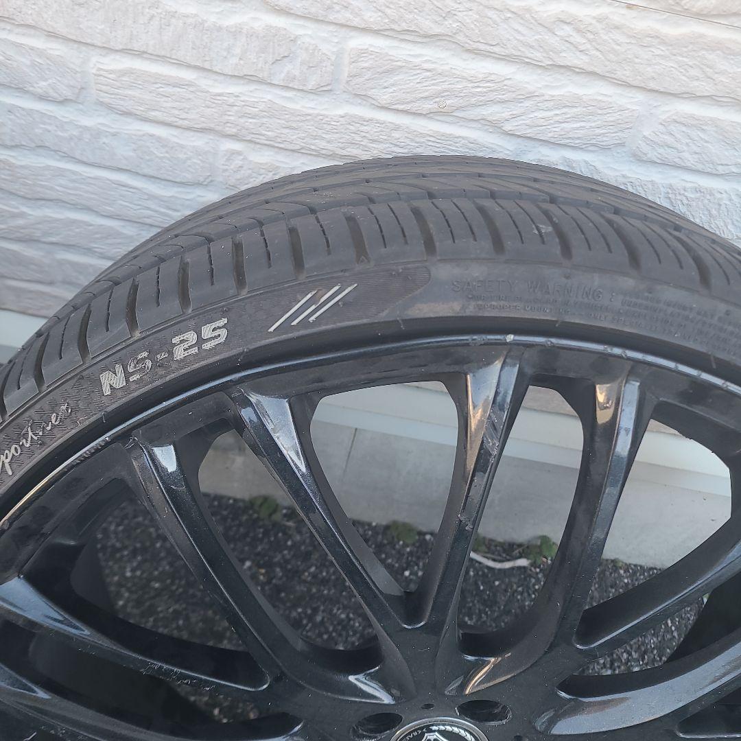 20インチ pcd100 ブラックスポークホイールセット