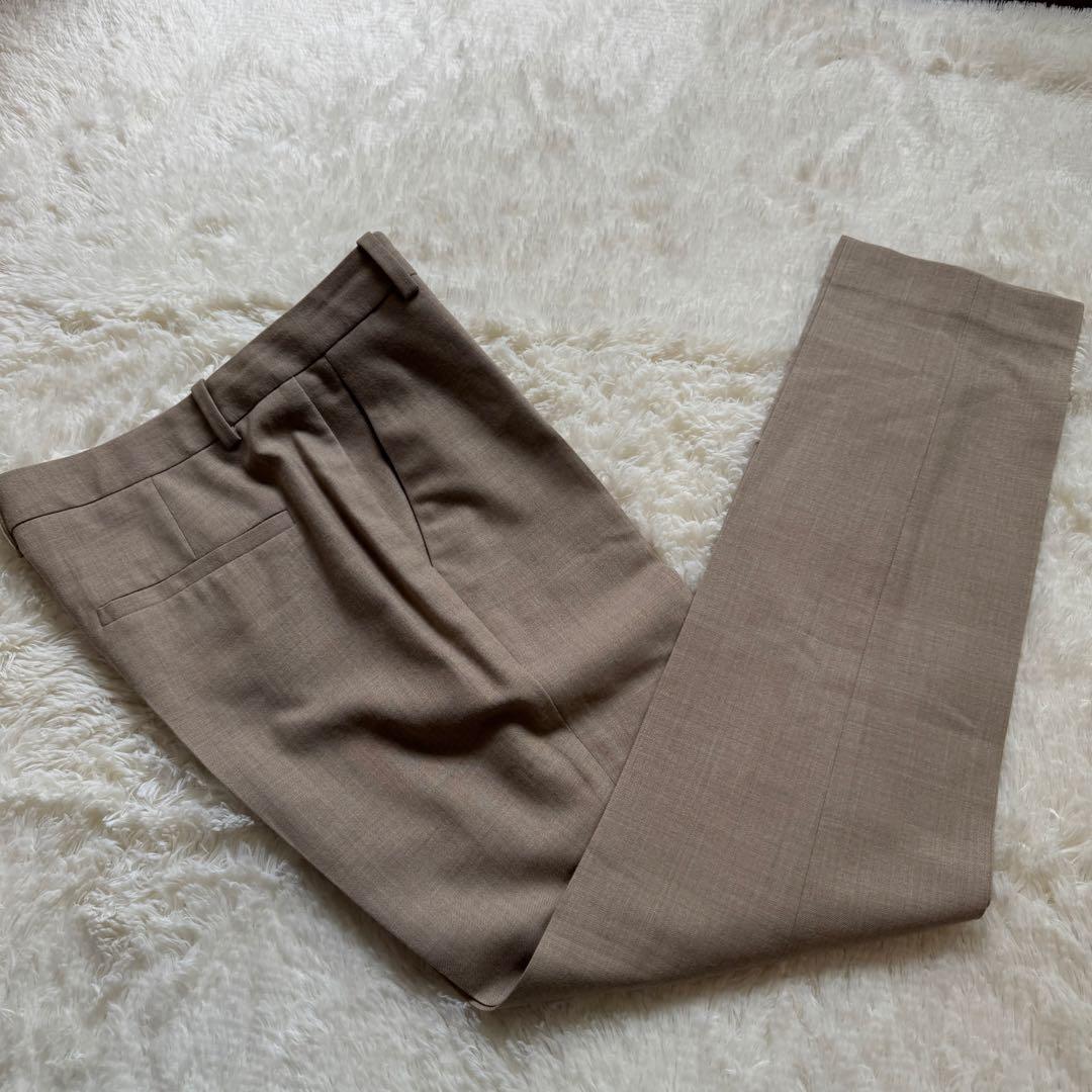 セオリー ノーカラージャケット パンツスーツ セットアップ ベージュ