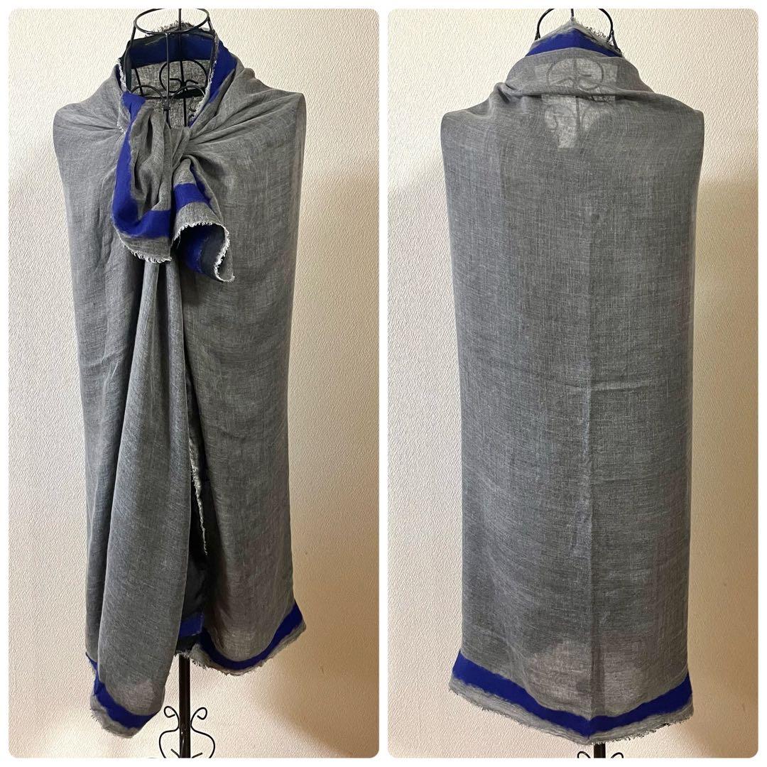 Faliero Sarti ストール シルク モダール イタリア グレー ブルー
