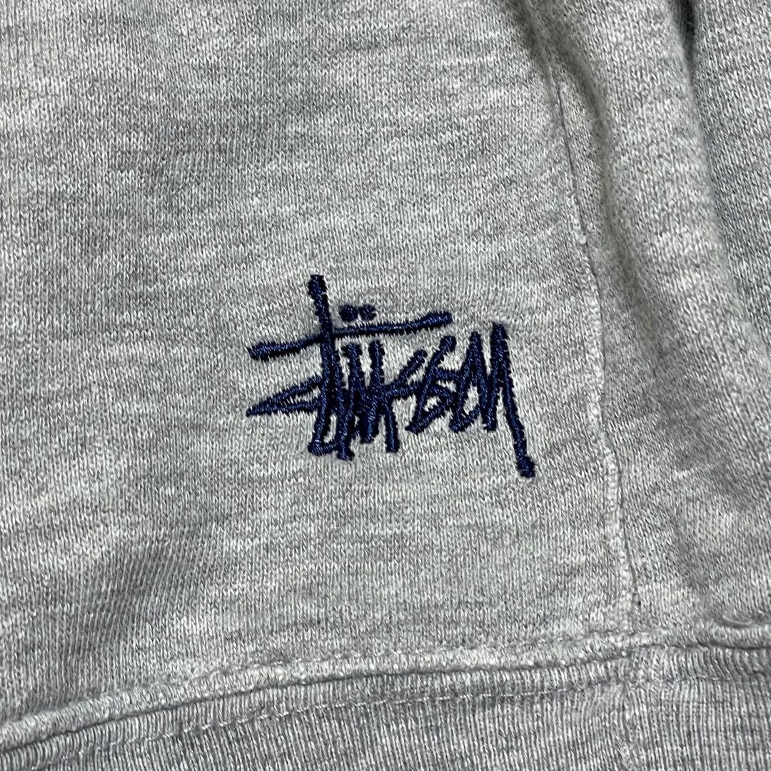 old stussy 90s 00s スウェット　紺タグ　前V 刺繍　短丈　M