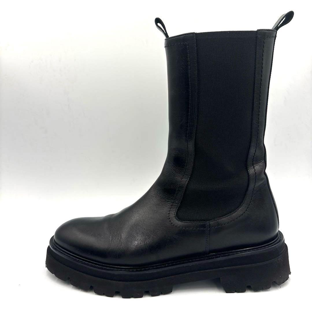 ✨美品✨パスクッチ サイドゴアブーツ【38】24.5cm ブラック