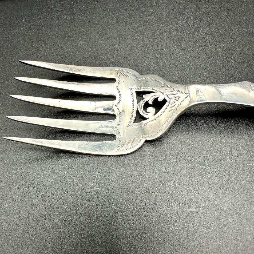 【セール】純銀継手 白蝶貝マザーオブパールハンドル サービングナイフ&フォーク