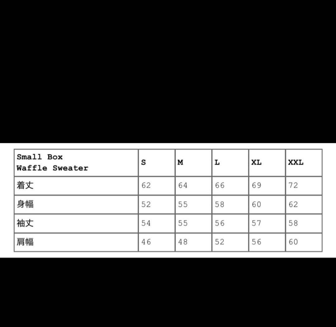 Supreme Small Box Waffle Sweater Lネイビー
