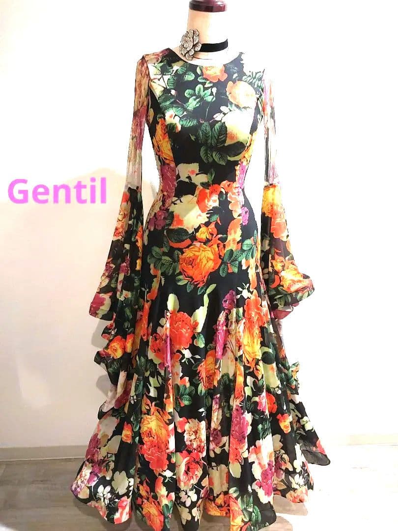 社交ダンス　Gentil　ジャンティ　美品 スタンダードドレス　社交ダンス衣装
