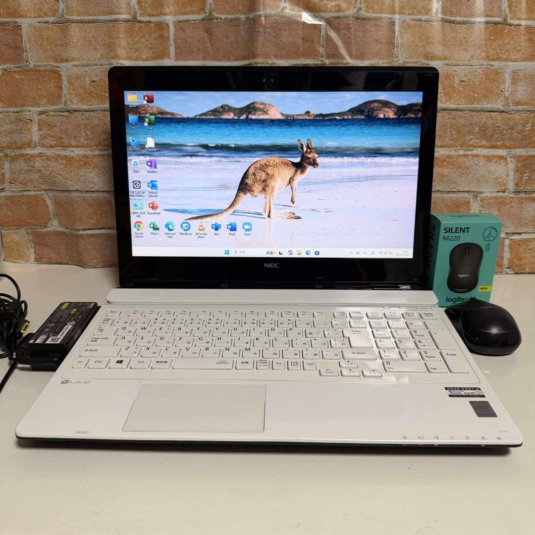 NECノート PC ホワイトSSD128GB Windows 11 オフィス付