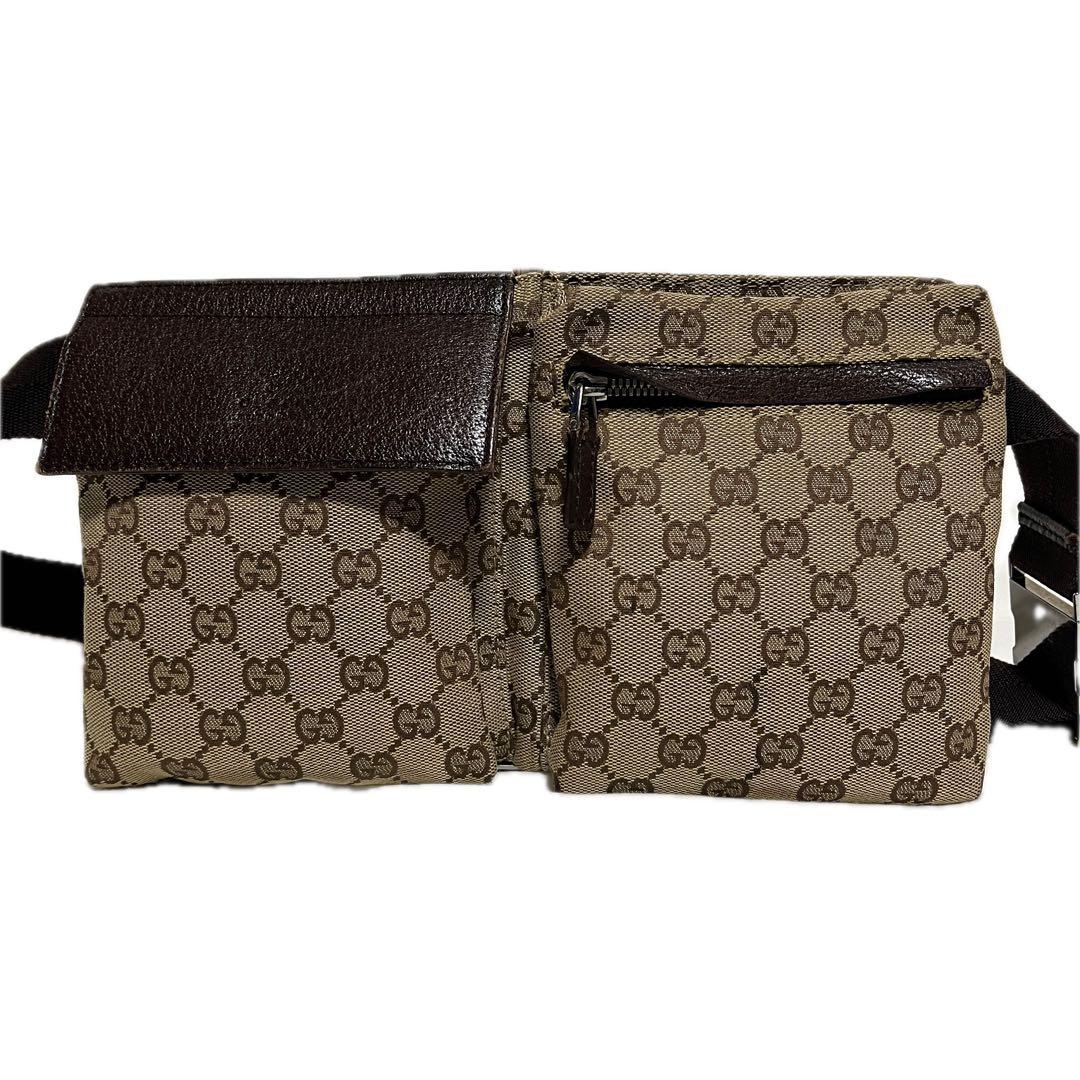GUCCI GGキャンバス ボディバッグ ウエストバッグ ベージュ グッチ 92