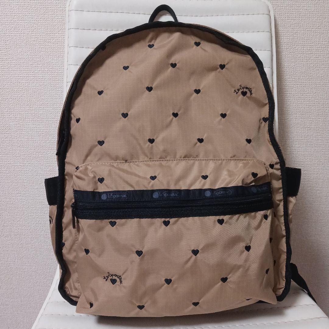 2720　レア　レスポートサック　リュック　ハート刺繍　ブラウン　極美品